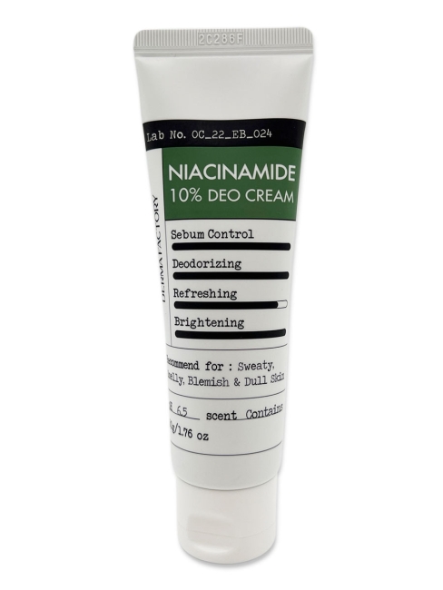 Derma Factory Крем-дезодорант для тела с ниацинамидом Niacinamide 10% Deo Cream, 50 г Derma Factory Крем-дезодорант для тела с ниацинамидом Niacinamide 10% Deo Cream, 50 г