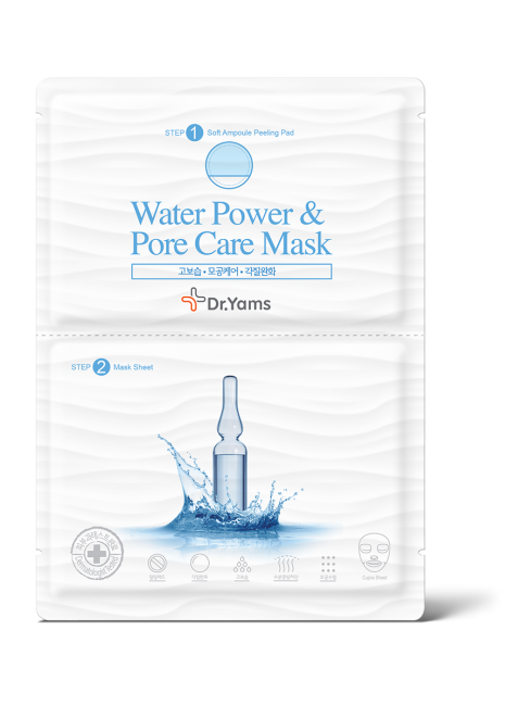 Dr.Yams Маска для лица тканевая двухшаговая ультратонкая (маска, диск для пилинга) Water Power & Pore Care Mask, 1 шт Dr.Yams Маска для лица тканевая двухшаговая ультратонкая (маска, диск для пилинга) Water Power & Pore Care Mask, 1 шт