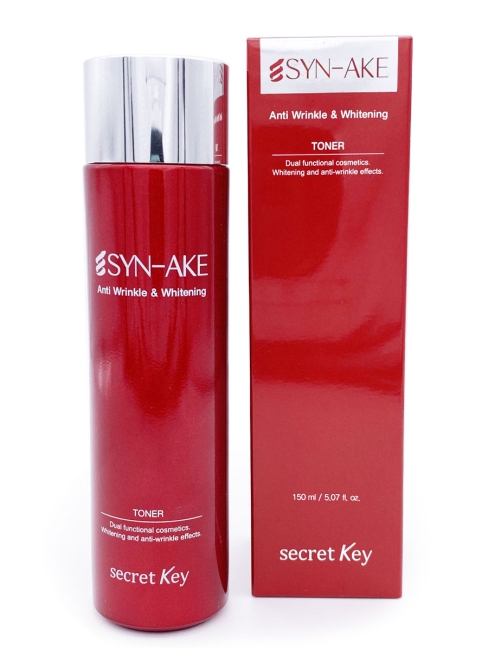 Secret Key Антивозрастной отбеливающий тоник со Змеиным ядом Syn-Ake Anti Wrinkle & Whitening Toner, 150 мл