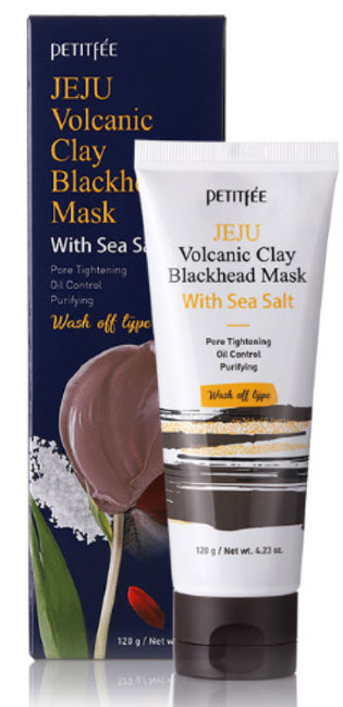 Petitfee Jeju Volcanic Clay Blackhead Mask Очищающая маска с вулканическим пеплом и морской солью, 120 г