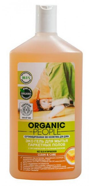 Organic People Эко гель для мытья паркетных полов с органическим пчелиным воском, 500 мл Organic People Эко гель для мытья паркетных полов с органическим пчелиным воском, 500 мл