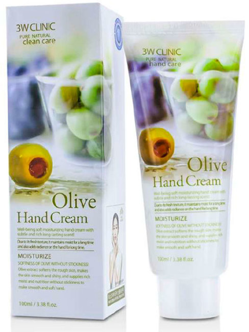 3W Clinic Крем для рук увлажняющий с экстрактом оливы Moisturizing Olive Hand Cream, 100 мл
