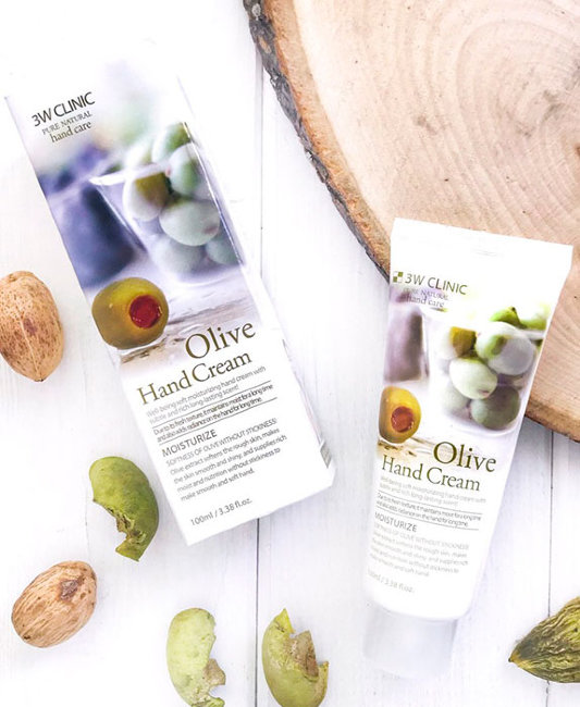 3W Clinic Крем для рук увлажняющий с экстрактом оливы Moisturizing Olive Hand Cream, 100 мл