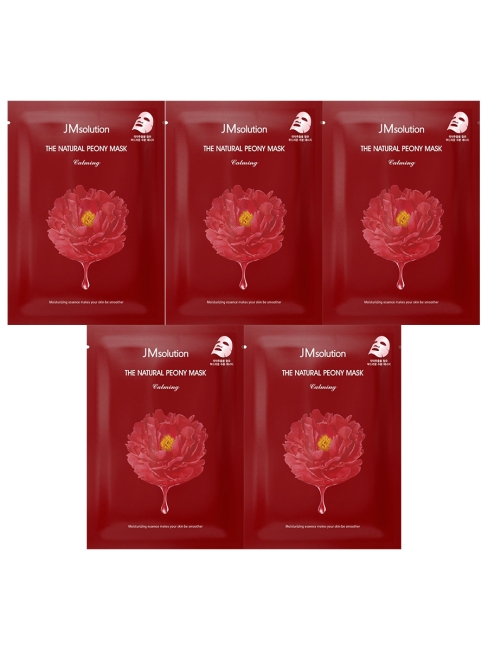 JMsolution Маска для лица тканевая успокаивающая с экстрактом цветка пиона The Natural Peony Mask Calming, 5 шт*30 мл