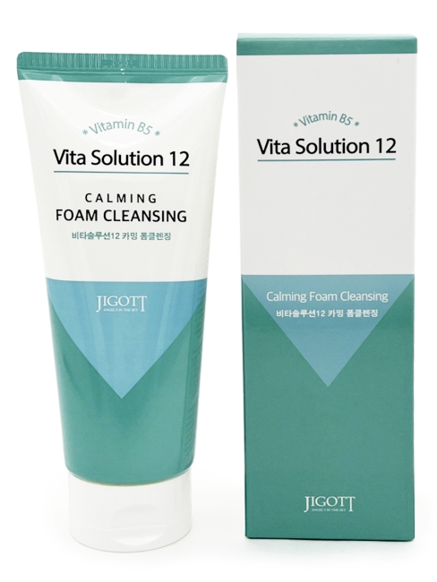 Jigott Пенка для умывания успокаивающая с витамином B5 Vita Solution 12 Calming Foam Cleansing, 180 мл