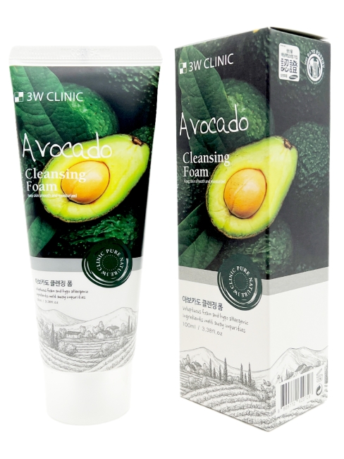 3W Clinic Пенка для умывания лица с экстрактом авокадо Avocado Cleansing Foam, 100 мл