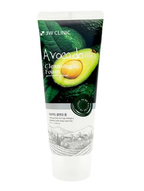 3W Clinic Пенка для умывания лица с экстрактом авокадо Avocado Cleansing Foam, 100 мл