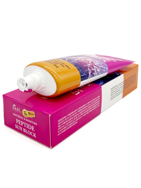 Ekel Солнцезащитный крем с пептидами для лица и тела Soothing & Moisture Peptide Sun Block SPF50/PA+++, 70 мл Ekel Солнцезащитный крем с пептидами для лица и тела Soothing & Moisture Peptide Sun Block SPF50/PA+++, 70 мл
