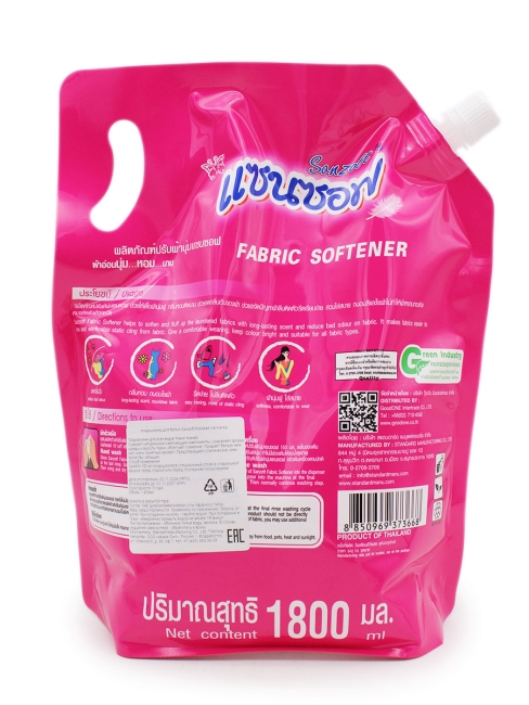 Sanzoft Кондиционер для белья Розовая лапчатка Fabric Softener Lovely Pink, 1800 мл Sanzoft Кондиционер для белья Розовая лапчатка Fabric Softener Lovely Pink, 1800 мл