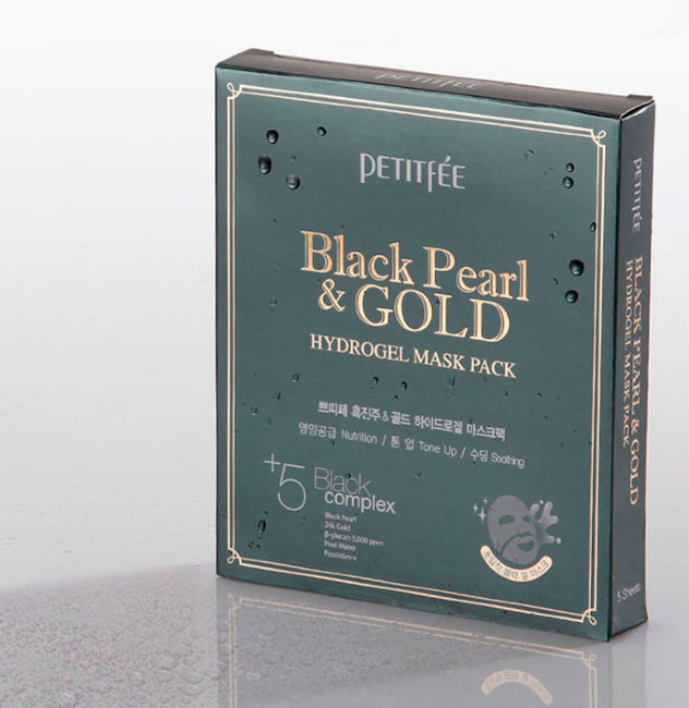 Petitfee Black Pearl & Gold Hydrogel Mask Pack Маска для лица гидрогелевая с черным жемчугом и золотом, 32 г