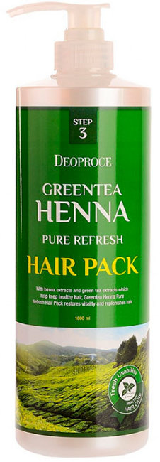 Deoproce Green Tea Henna Pure Refresh Hair Pack Маска для волос с зелёным чаем и хной, 1 л Deoproce Green Tea Henna Pure Refresh Hair Pack Маска для волос с зелёным чаем и хной, 1 л
