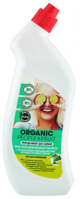 Organic People & Fruit Эко гель для мытья туалета с органическими эфирными маслами бергамота и чайного дерева, 750 мл Organic People & Fruit Эко гель для мытья туалета с органическими эфирными маслами бергамота и чайного дерева, 750 мл