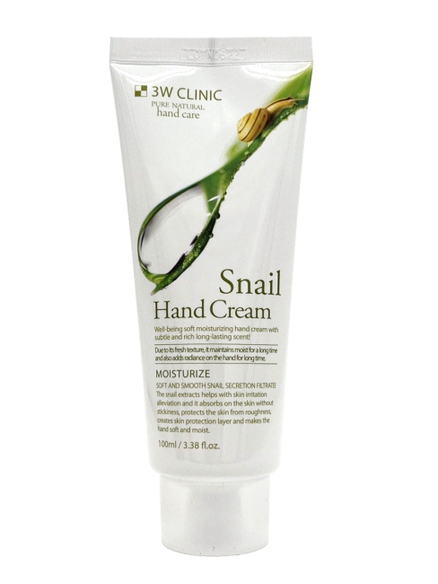 3W Clinic Крем для рук увлажняющий с муцином улитки Moisturizing Snail Hand Cream, 100 мл