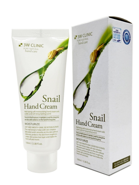 3W Clinic Крем для рук увлажняющий с муцином улитки Moisturizing Snail Hand Cream, 100 мл