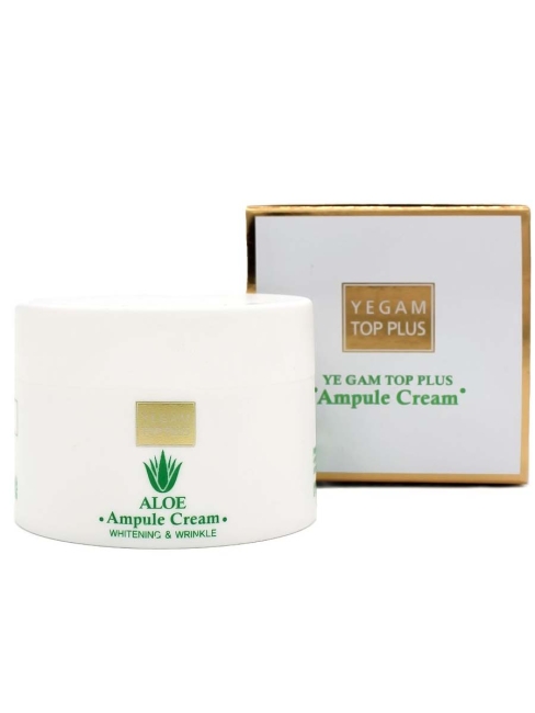 Ye Gam Top Plus Крем для лица ампульный с экстрактом алоэ Aloe Ampule Cream Whitening & Wrinkle, 80 мл