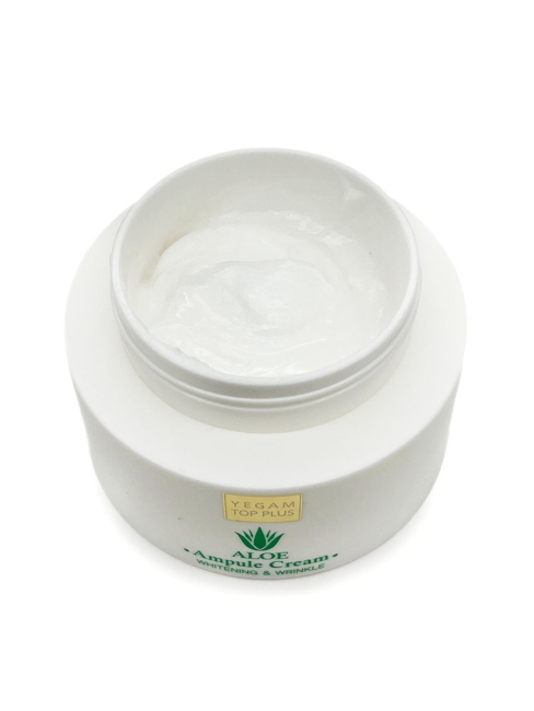 Ye Gam Top Plus Крем для лица ампульный с экстрактом алоэ Aloe Ampule Cream Whitening & Wrinkle, 80 мл