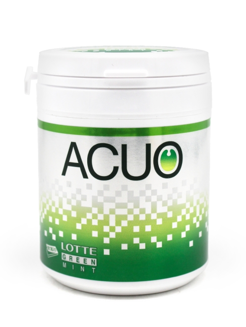 LOTTE Жевательная резинка без сахара зеленая мята ACUO Clear Green Mint Bottle, 140 г