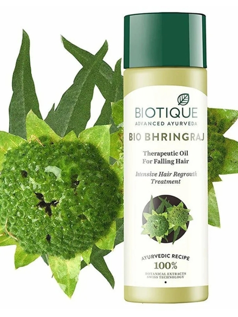 Biotique Масло для волос лечебное против выпадения волос Bio Bhringraj Therapeutic Oil For Falling Hair, 120 мл Biotique Масло для волос лечебное против выпадения волос Bio Bhringraj Therapeutic Oil For Falling Hair, 120 мл
