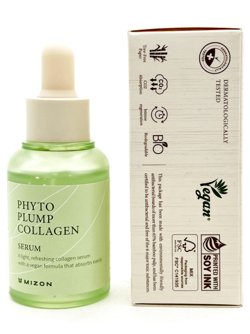Mizon Сыворотка для лица Веган формула с фитоколлагеном Phyto Plump Collagen Serum, 30 мл Mizon Сыворотка для лица Веган формула с фитоколлагеном Phyto Plump Collagen Serum, 30 мл