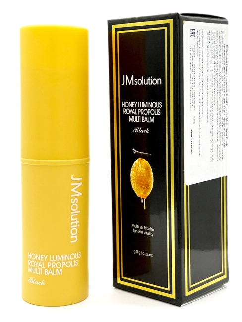 JMsolution Мультифункциональный стик для лица с прополисом Balm Honey Luminous Royal Propolis Multi Black, 9,8 г