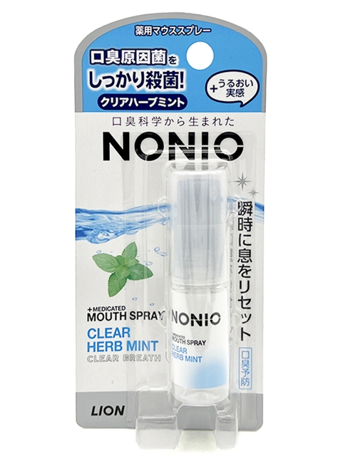 Lion Спрей для свежего дыхания и предотвращения неприятного запаха изо рта с ароматом трав и мяты Nonio, 5 мл