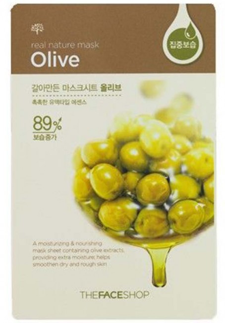 THE FACE SHOP Real Nature Olive Face Mask Тканевая маска с экстрактом оливы, 20 г
