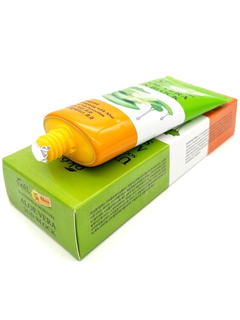 Ekel Увлажняющий солнцезащитный крем для лица и тела с соком алое Soothing&Moisture Aloe Vera Sun Block SPF 50 PA+++, 70 мл