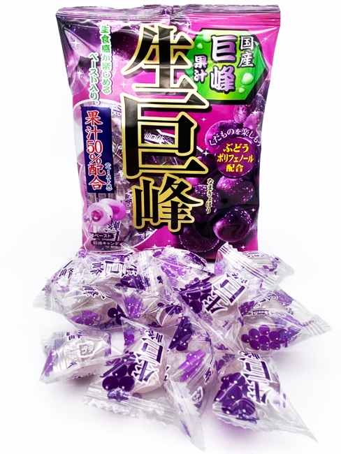 RIBON Карамель леденцовая с начинкой вкус виноград Nama Kyohou Fresh Grape Candy, 100 г