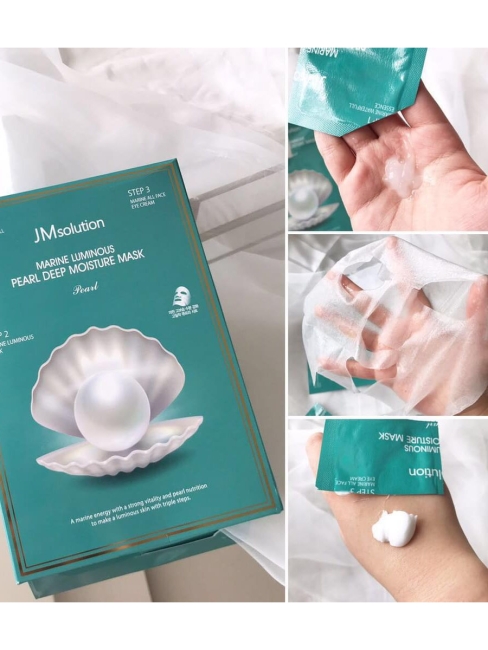 JMsolution Трёхшаговая глубоко увлажняющая маска для лица с экстрактом белого жемчуга Marine Luminous Pearl Deep Moisture Mask, 27 мл JMsolution Трёхшаговая глубоко увлажняющая маска для лица с экстрактом белого жемчуга Marine Luminous Pearl Deep Moisture Mask, 27 мл