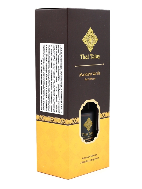 Thai Talay Аромадиффузор с палочками Мандарин и Ваниль Aroma Oil Essense Reed Diffuser Mandarin Vanilla, 50 мл