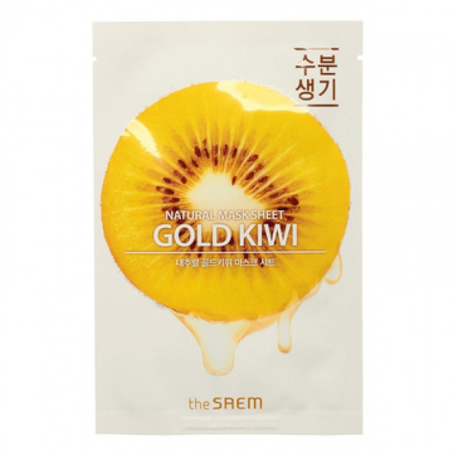The Saem Маска на тканевой основе для лица с экстрактом киви Natural Gold Kiwi Mask Sheet, 21 мл