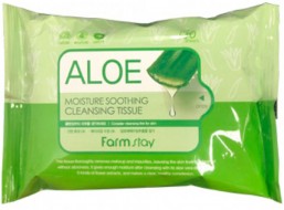 FarmStay Aloe Moisture Soothing Cleansing Tissue Очищающие увлажняющие салфетки с экстрактом алоэ, 30 шт