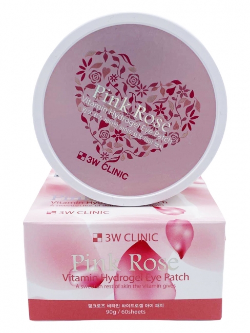 3W Clinic Pink Rose Vitamin Hydrogel Eye Patch Витаминные гидрогелевые патчи для глаз, 60 шт 3W Clinic Pink Rose Vitamin Hydrogel Eye Patch Витаминные гидрогелевые патчи для глаз, 60 шт
