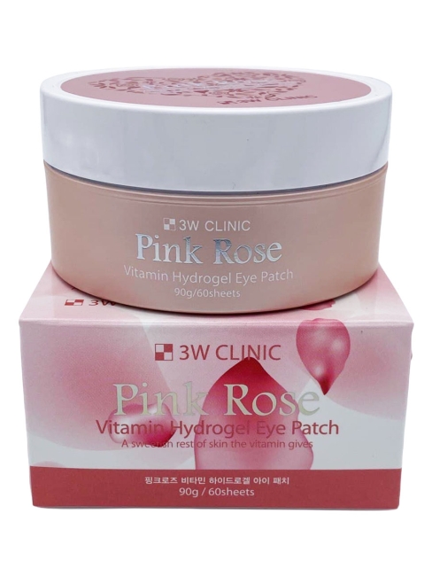 3W Clinic Pink Rose Vitamin Hydrogel Eye Patch Витаминные гидрогелевые патчи для глаз, 60 шт 3W Clinic Pink Rose Vitamin Hydrogel Eye Patch Витаминные гидрогелевые патчи для глаз, 60 шт