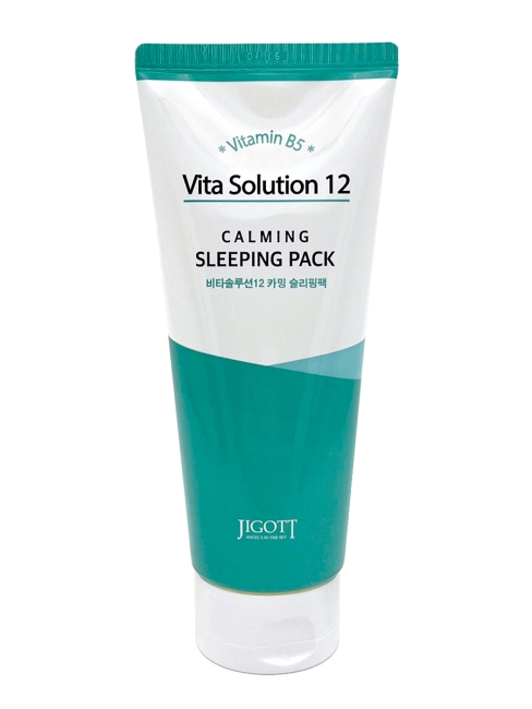 Jigott Маска для лица ночная успокаивающая с витамином B5 Vita Solution 12 Calming Sleeping Pack, 180 мл Jigott Маска для лица ночная успокаивающая с витамином B5 Vita Solution 12 Calming Sleeping Pack, 180 мл