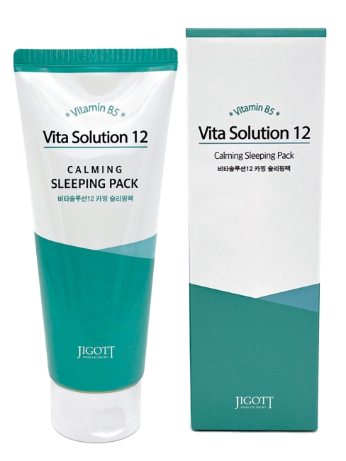 Jigott Маска для лица ночная успокаивающая с витамином B5 Vita Solution 12 Calming Sleeping Pack, 180 мл Jigott Маска для лица ночная успокаивающая с витамином B5 Vita Solution 12 Calming Sleeping Pack, 180 мл