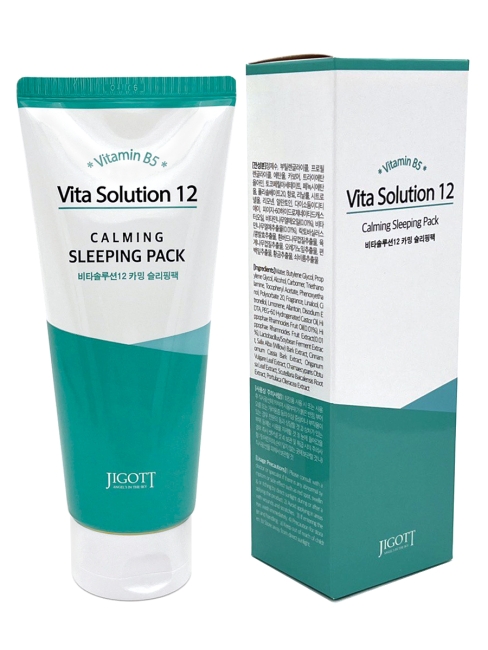 Jigott Маска для лица ночная успокаивающая с витамином B5 Vita Solution 12 Calming Sleeping Pack, 180 мл Jigott Маска для лица ночная успокаивающая с витамином B5 Vita Solution 12 Calming Sleeping Pack, 180 мл