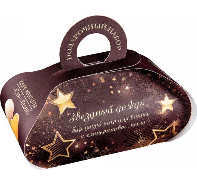 Кафе Красоты Подарочный набор "Звездный дождь", мыло глицериновое 80 г + бурлящий шар 110 г