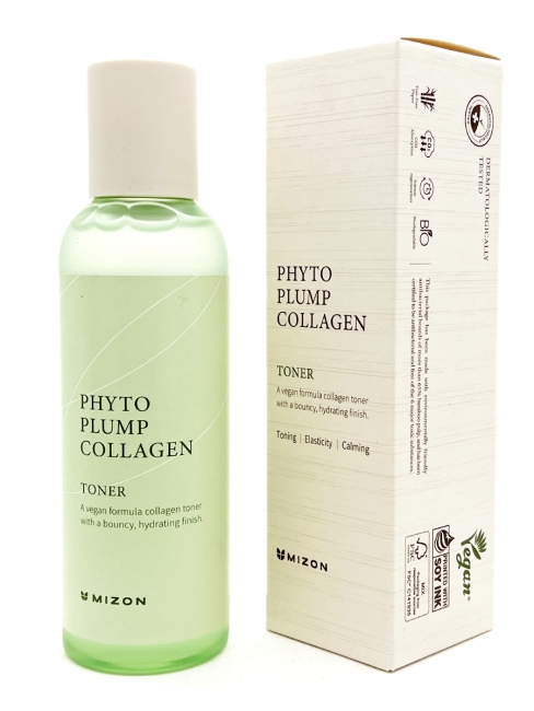 Mizon Увлажняющий тонер для лица Веган формула с фитоколлагеном Phyto Plump Collagen Toner, 150 мл Mizon Увлажняющий тонер для лица Веган формула с фитоколлагеном Phyto Plump Collagen Toner, 150 мл