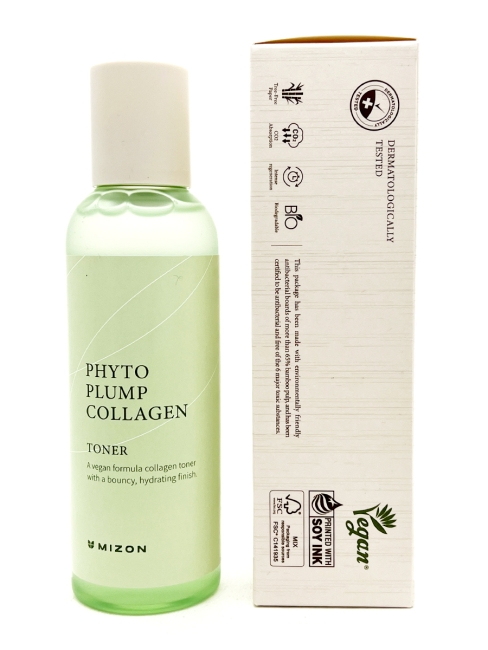 Mizon Увлажняющий тонер для лица Веган формула с фитоколлагеном Phyto Plump Collagen Toner, 150 мл Mizon Увлажняющий тонер для лица Веган формула с фитоколлагеном Phyto Plump Collagen Toner, 150 мл