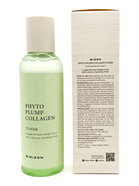 Mizon Увлажняющий тонер для лица Веган формула с фитоколлагеном Phyto Plump Collagen Toner, 150 мл Mizon Увлажняющий тонер для лица Веган формула с фитоколлагеном Phyto Plump Collagen Toner, 150 мл