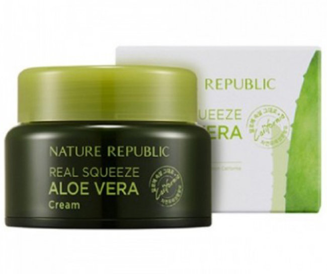 NATURE REPUBLIC Real Squeeze Aloe Vera Cream Крем для лица с экстрактом алоэ, 50 мл NATURE REPUBLIC Real Squeeze Aloe Vera Cream Крем для лица с экстрактом алоэ, 50 мл