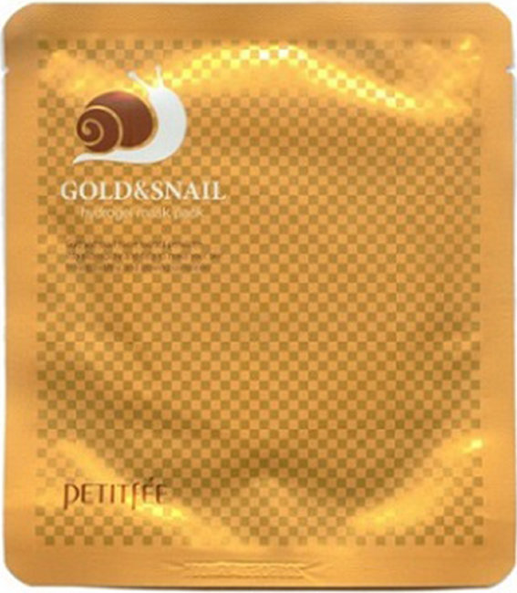 Petitfee Gold & Snail Hydrogel Mask Pack Гидрогелевая маска для лица с золотом и улиточным муцином, 30 г