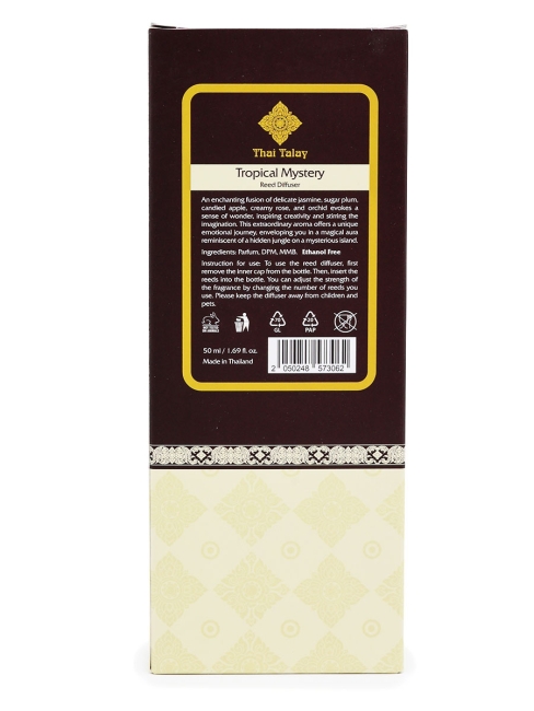 Thai Talay Аромадиффузор с палочками Тайна тропиков Aroma Oil Essense Reed Diffuser Tropical Mistery, 50 мл Thai Talay Аромадиффузор с палочками Тайна тропиков Aroma Oil Essense Reed Diffuser Tropical Mistery, 50 мл
