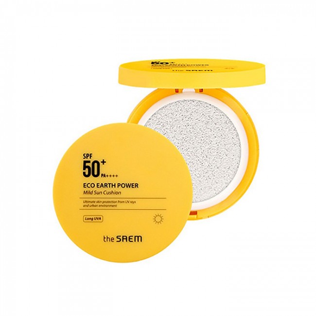 The Saem Крем кушон для лица солнцезащитный Eco Earth Power Mild Sun Cushion, 12 г The Saem Крем кушон для лица солнцезащитный Eco Earth Power Mild Sun Cushion, 12 г
