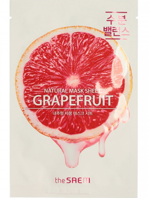 The Saem Маска на тканевой основе для лица с экстрактом грейпфрута Natural Grapefruit Mask Sheet, 21 мл