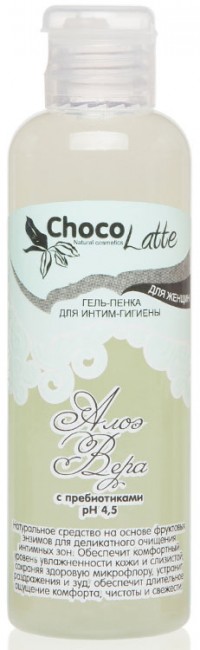 ChocoLatte Гель-пенка для интимной гигиены Алоэ Вера гипоалергенная, для будущих мам, РН 4.5, 100 мл