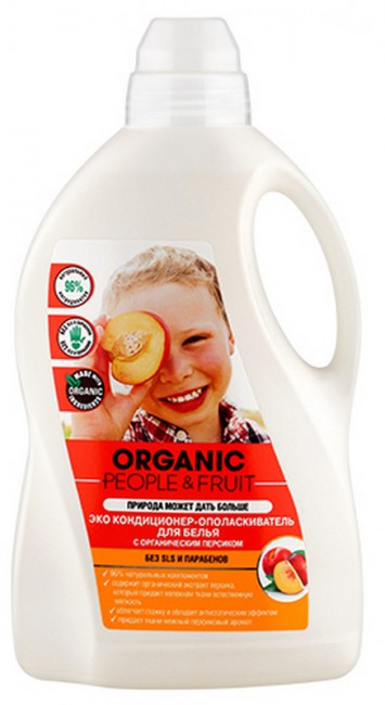 Organic People & Fruit Эко кондиционер-ополаскиватель для белья с органическим персиком 1,5 л