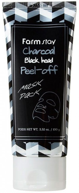 FarmStay Charcoal Black Head Peel-off Mask Pack Очищающая маска-пленка с древесным углем, 100 г