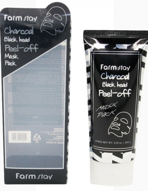 FarmStay Charcoal Black Head Peel-off Mask Pack Очищающая маска-пленка с древесным углем, 100 г